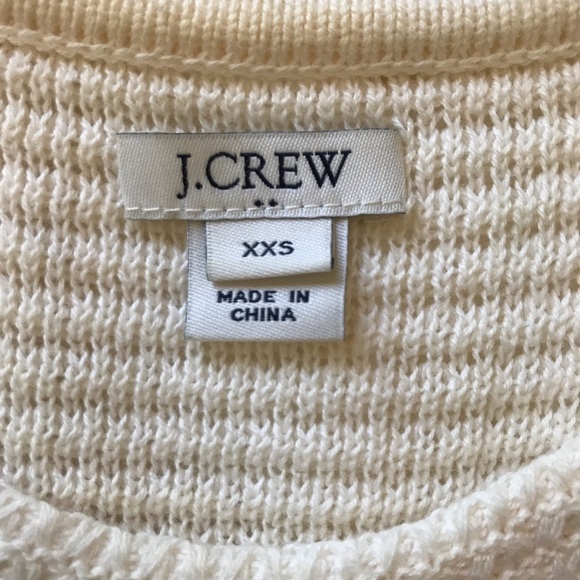 J.Crew 100% Cotton Fringe Bohemian Short Sleeve Knit Sweater Top - Picture 5 of 7